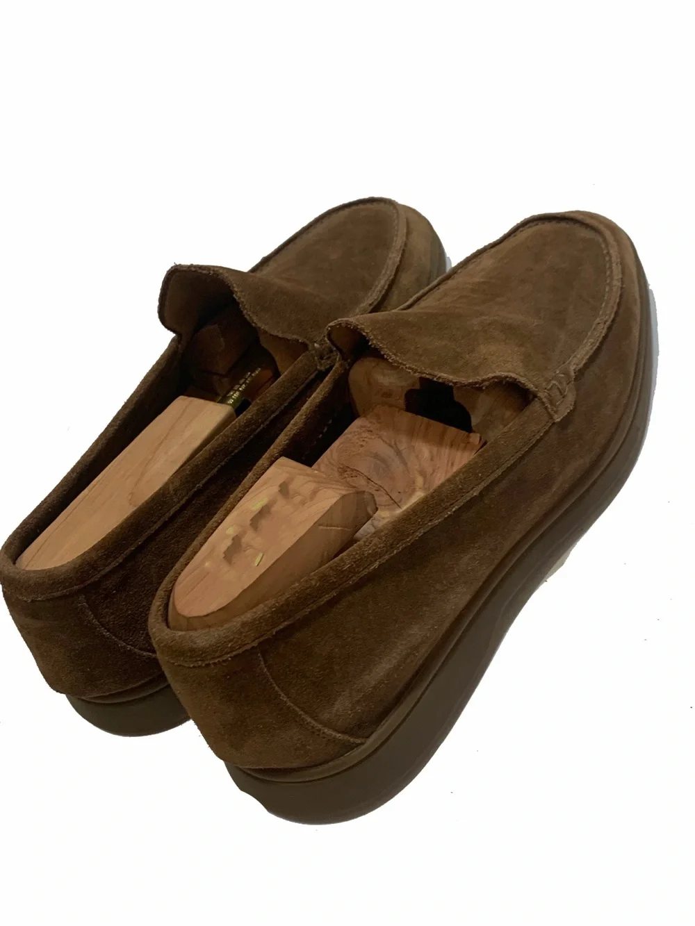 8 / Russell & bromley Men's Brown Suede Slip-On Loafers